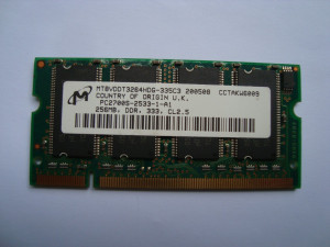 Памет за лаптоп DDR 256MB PC-2700 Micron